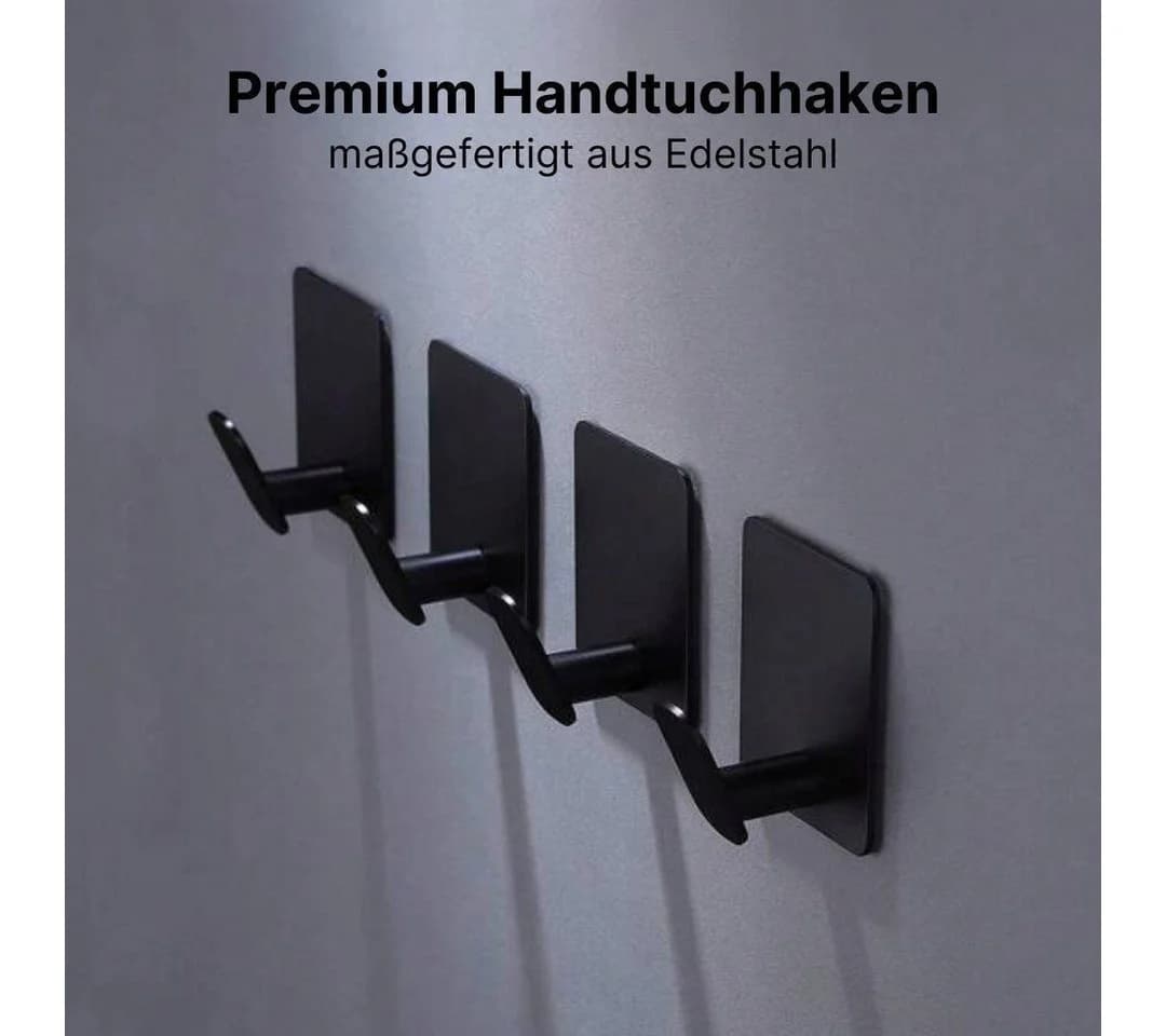 LIVINA HOME Handtuchhaken selbstklebend Edelstahl Schwarz/Silber - Bild 3