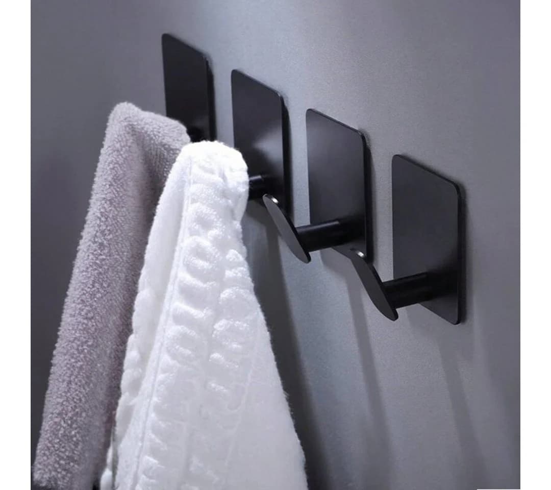 LIVINA HOME Handtuchhaken selbstklebend Edelstahl Schwarz/Silber - Bild 4