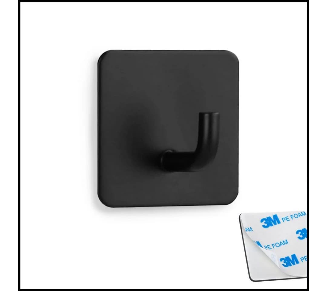 LIVINA HOME Handtuchhaken selbstklebend Edelstahl Schwarz/Silber - Bild 2