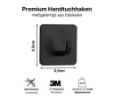 LIVINA HOME Handtuchhaken selbstklebend 4er Set Schwarz/Silber Edelstahl Bild 1