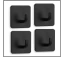 LIVINA HOME Handtuchhaken selbstklebend 4er Set Schwarz/Silber Edelstahl Bild 2