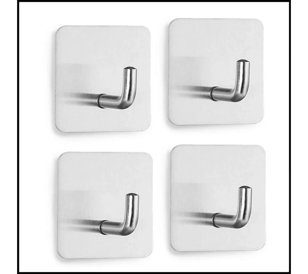 LIVINA HOME Handtuchhaken selbstklebend Edelstahl Schwarz/Silber (4-St) - Bild 2