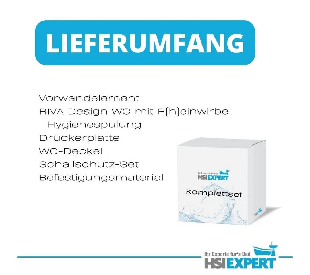 Geberit Tiefspül-WC Geberit Vorwandelement RIVA WC Hygiene-Spülung Komplettset Wandmontage