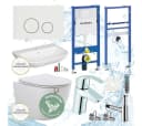 Geberit Vorwandelement Bad Komplettset mit spülrandlosem WC und Grohe Armatur Bild 2