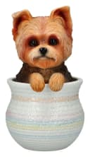 Figuren Shop GmbH Yorkshire Terrier Dekofigur im Blumentopf Bild 2