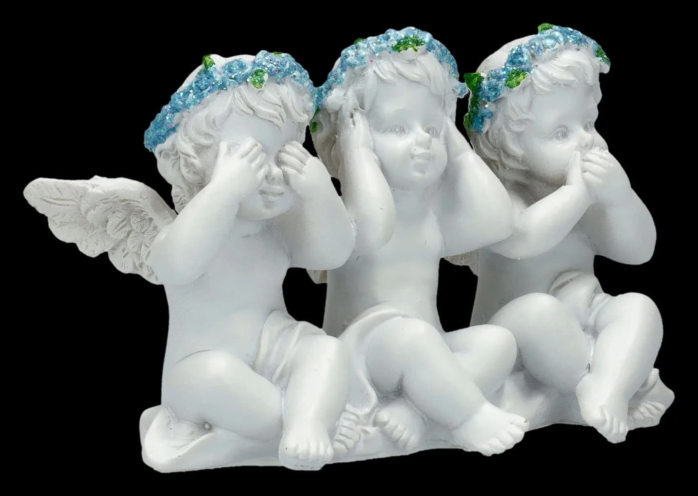 Figuren Shop GmbH Engel Figur Set – Drei Putten Statue „Nichts Böses“ Dekofigur 6.5 cm