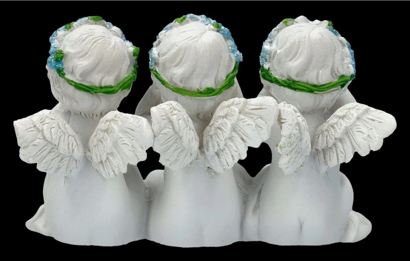 Figuren Shop GmbH Engel Figur Set – Drei Putten Statue „Nichts Böses“ Dekofigur 6.5 cm - Bild 4
