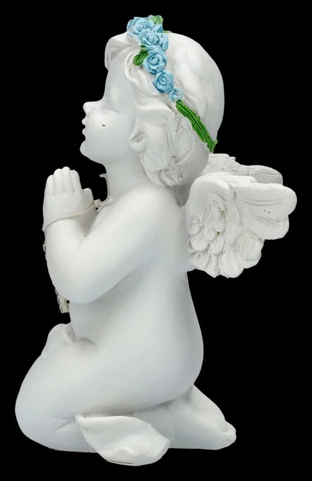 Figuren Shop GmbH Engel Figur mit Kreuz Putte Dekofigur 12 cm - Bild 4