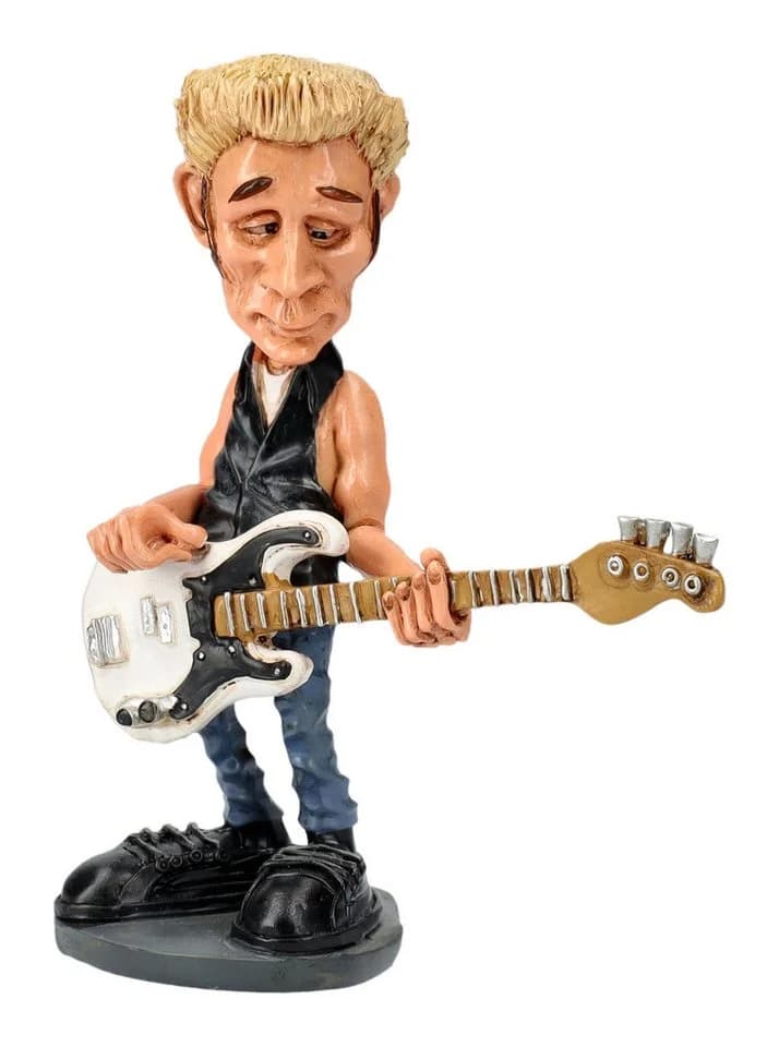 Figuren Shop GmbH Dekofigur Bassist Mike Rockstar Kunststein - Bild 2