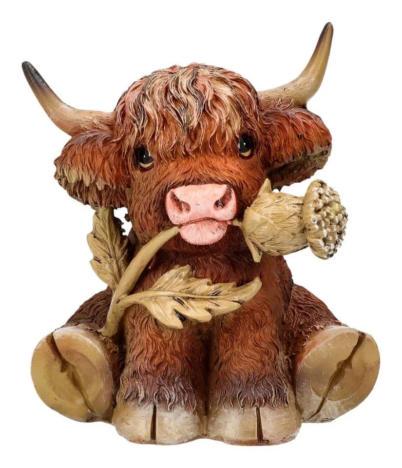 Figuren Shop GmbH Tierfigur Nemesis Now Hochlandkuh Figur – Handbemalte Polyresin Statue - Bild 2