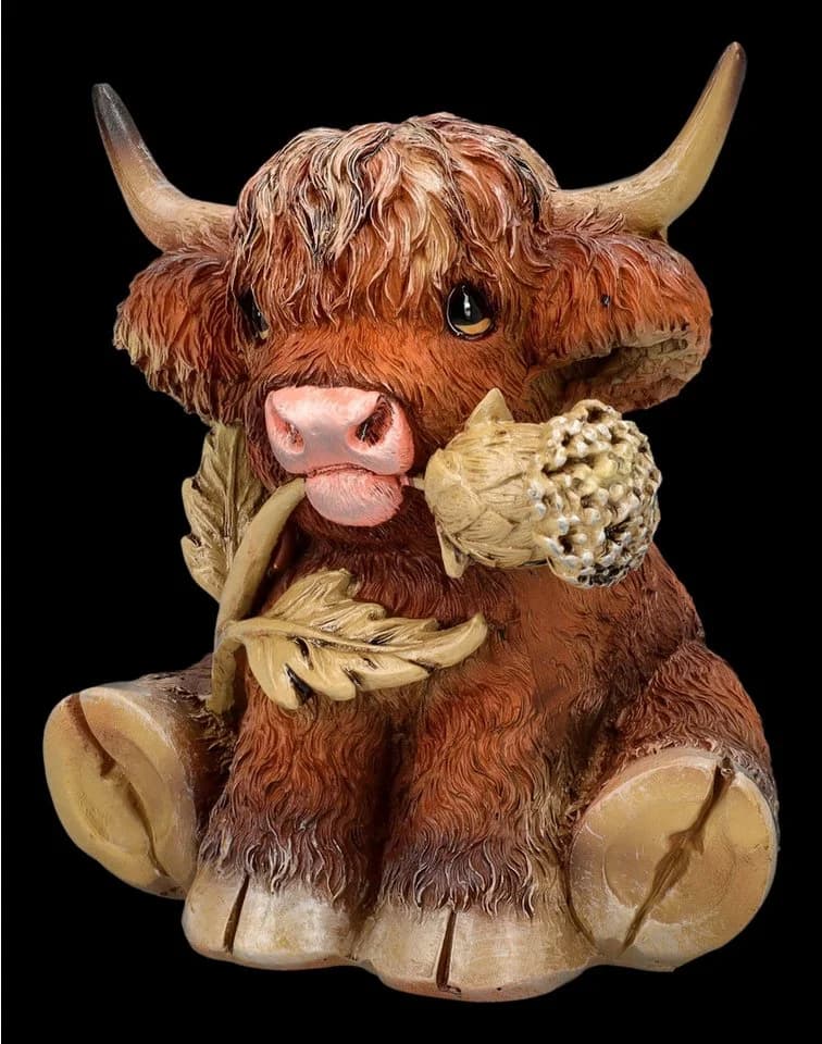Figuren Shop GmbH Tierfigur Nemesis Now Hochlandkuh Figur – Handbemalte Polyresin Statue - Bild 3