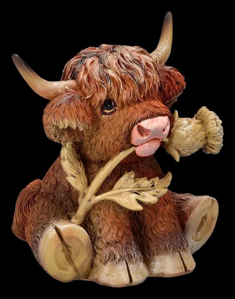 Figuren Shop GmbH Tierfigur Nemesis Now Hochlandkuh Figur – Handbemalte Polyresin Statue - Bild 4