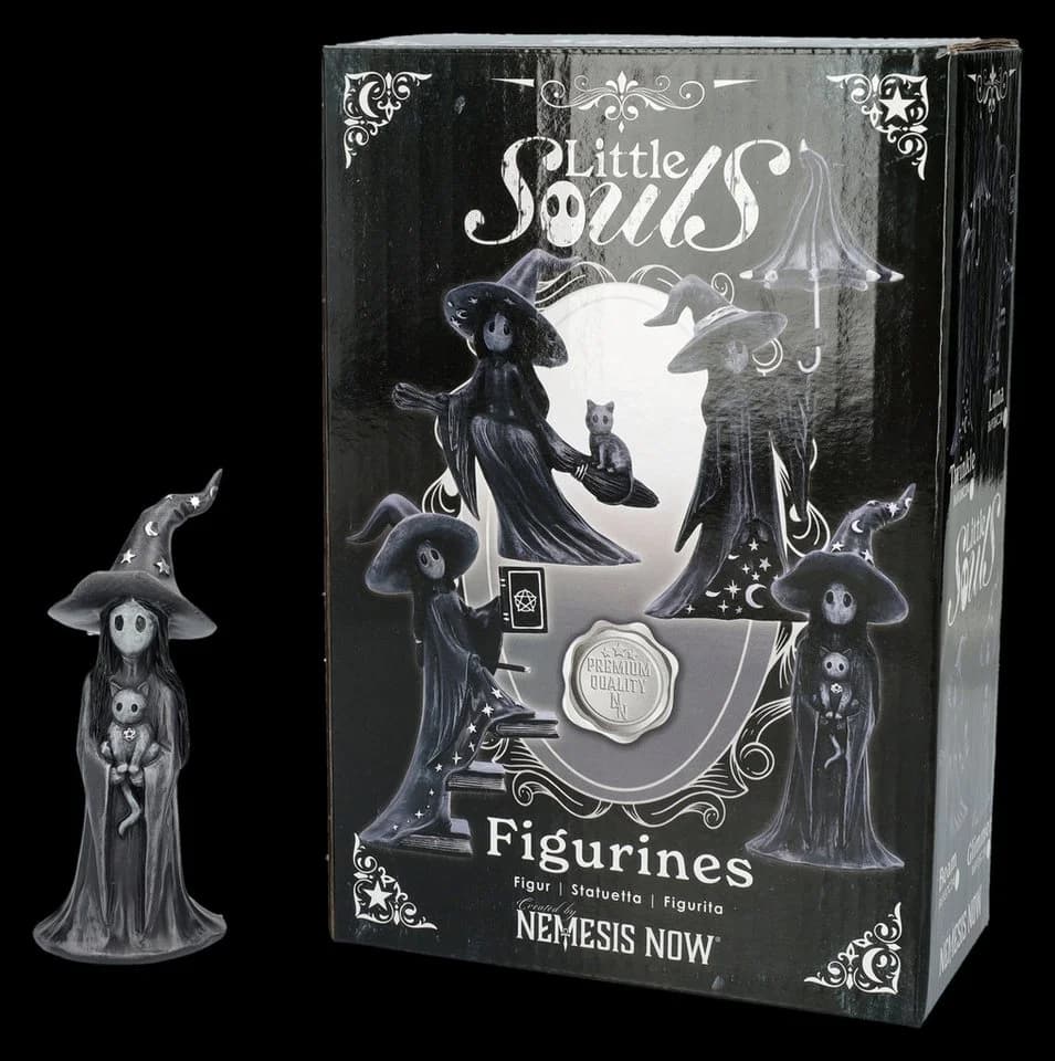 Figuren Shop GmbH Hexenfigur mit Kätzchen 12,5 cm Gothic Dekoration