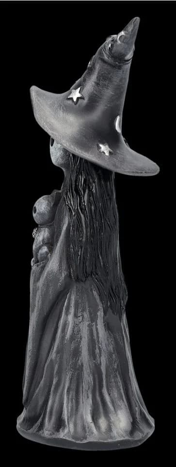 Figuren Shop GmbH Hexenfigur mit Kätzchen 12,5 cm Gothic Dekoration - Bild 5