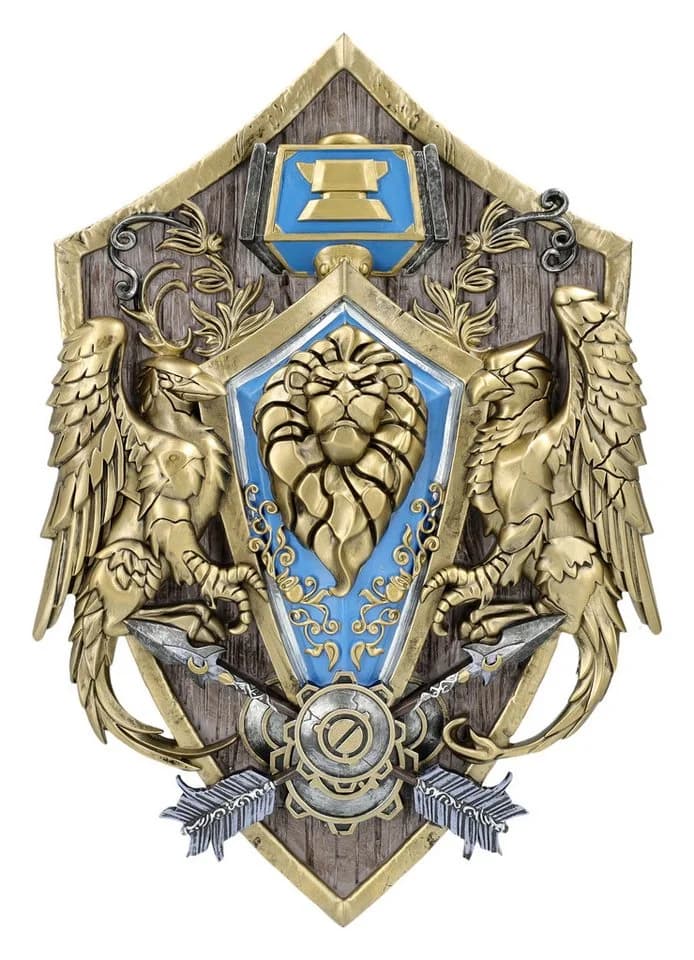 Figuren Shop GmbH Warcraft Wandrelief Allianz Wappen Löwenkopf Deko 30 cm - Bild 2