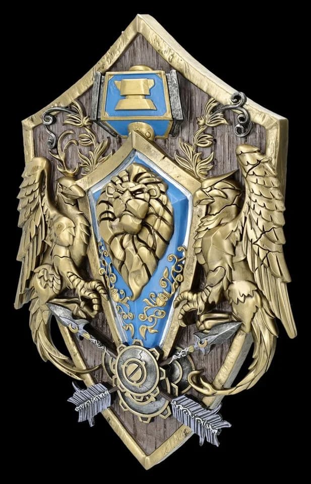 Figuren Shop GmbH Warcraft Wandrelief Allianz Wappen Löwenkopf Deko 30 cm - Bild 4