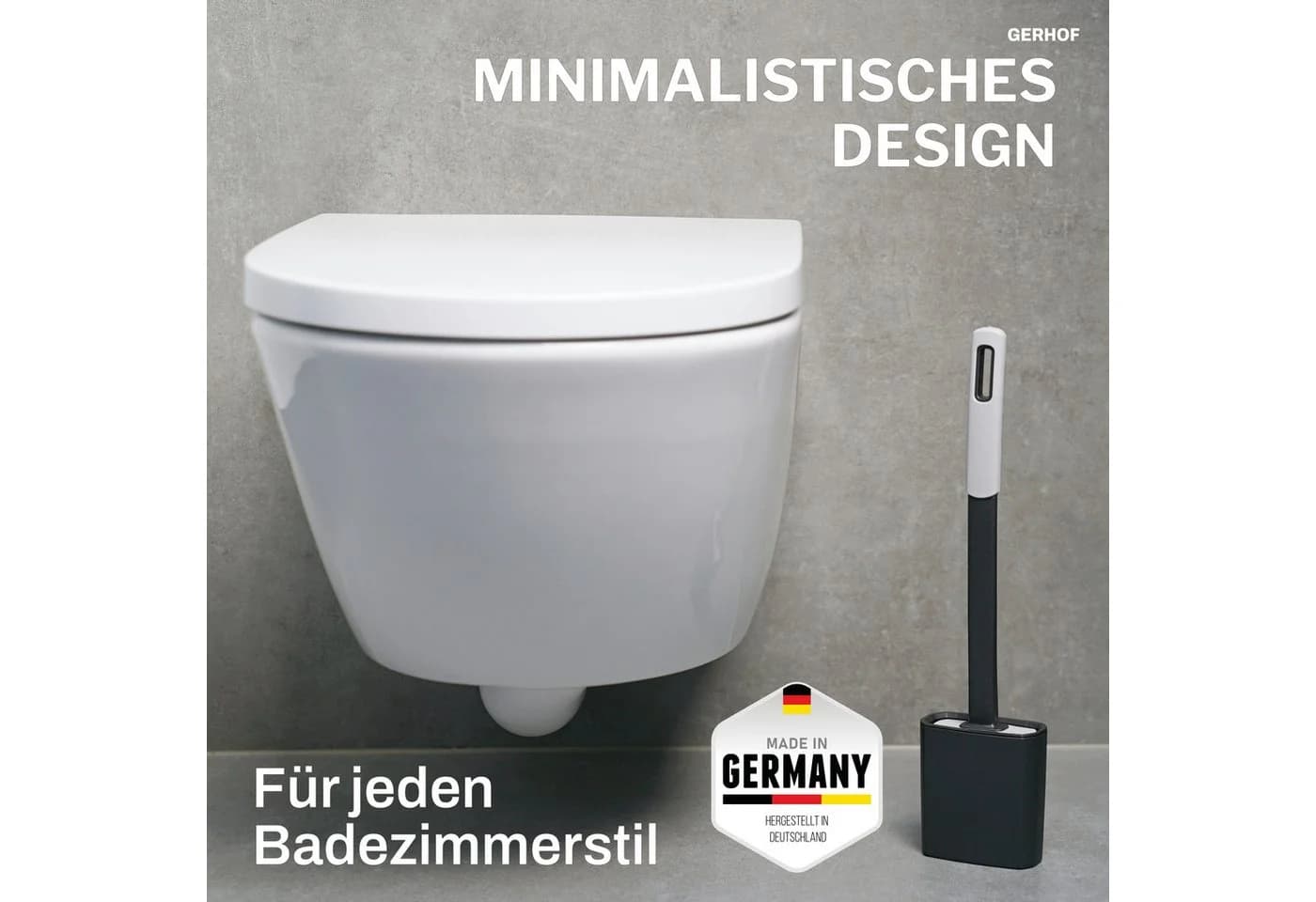 GERHOF WC-Reinigungsbürste Silikon Modern Anthrazit Grau - Bild 4