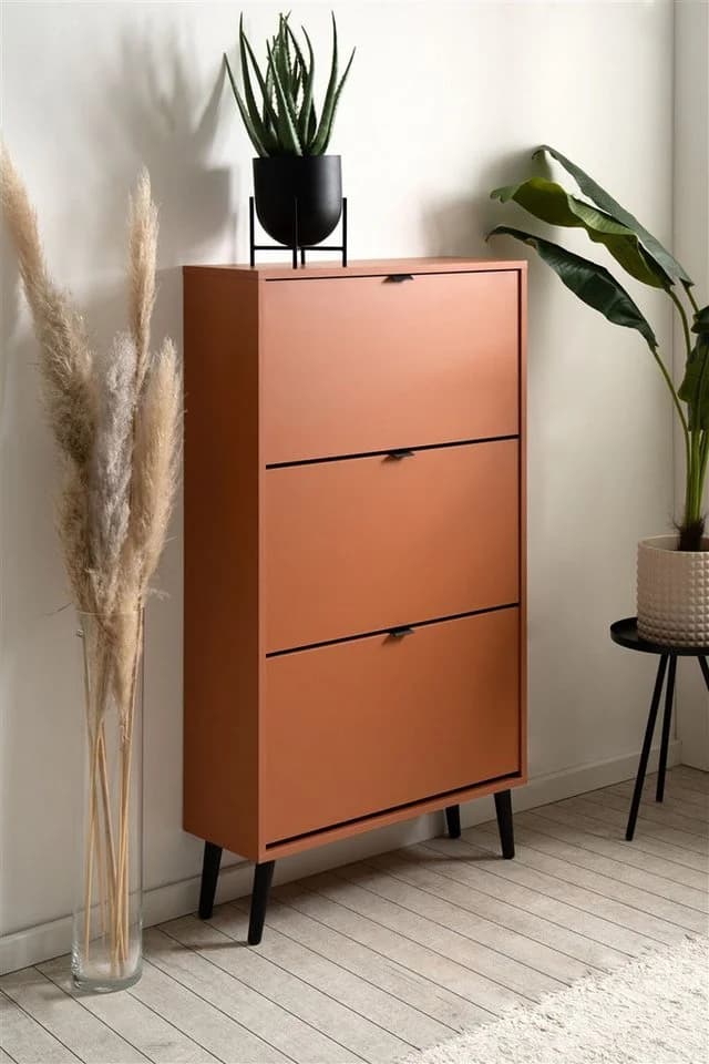 möbelvita Schuhkipper Vero 49A Terrakotta mit 3 Klappen - Bild 2