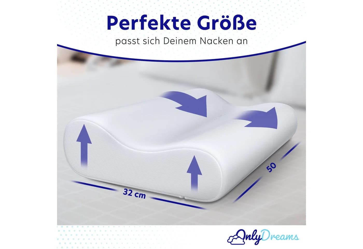 Träumegut24 OnlyDreams Anti-Schnarch Kissen Weiß Ergonomisch - Bild 4