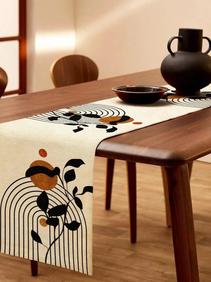 LIVINA HOME Tischläufer Premium Polyester Leinenoptik abwaschbar