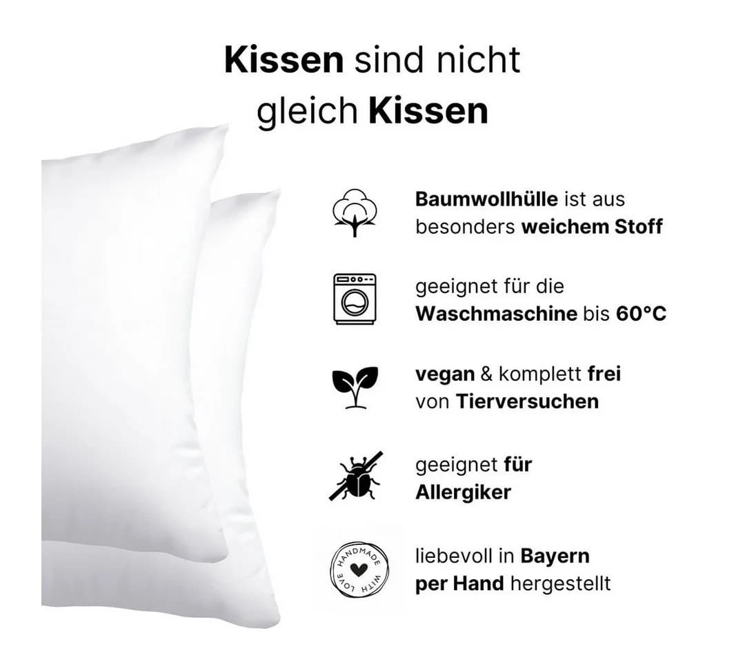 LIVINA HOME Premium Baumwollschlafkissen 100% Baumwolle Polyesterfüllung - Bild 3
