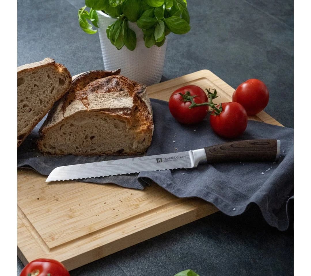 LIVINA HOME Brotmesser mit Wellenschliff und Echtholzgriff