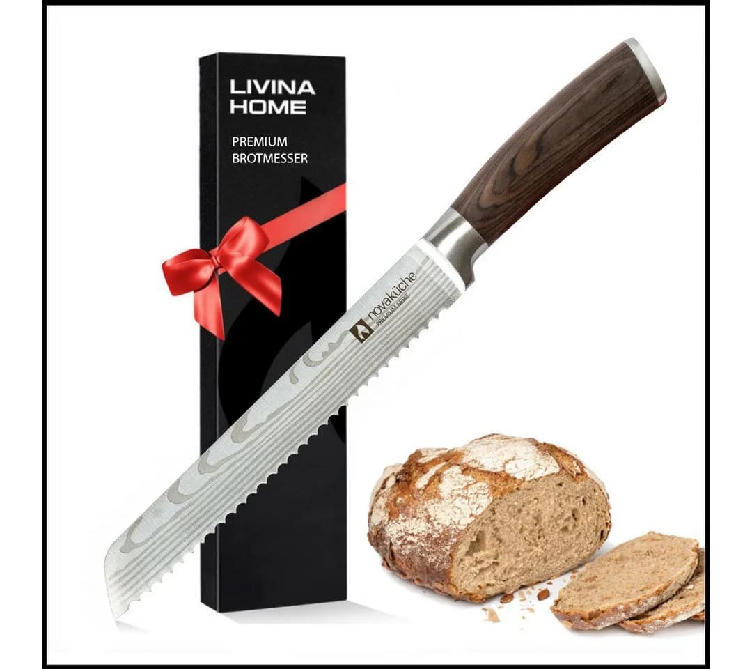 LIVINA HOME Brotmesser mit Wellenschliff und Echtholzgriff - Bild 2