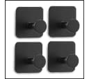 LIVINA HOME Handtuchhaken selbstklebend Edelstahl Schwarz/Silber 4er Set Bild 2
