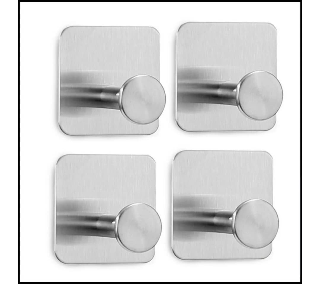 LIVINA HOME Handtuchhaken selbstklebend Edelstahl Silber 4er-Set - Bild 2