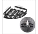 LIVINA HOME Duschablage ohne Bohren, Duschablage zum Hängen, Duschkorb Eck in Schwarz, 1-tlg., Eck Badregal, Duschregal, Duschzubehör, Badezimmerorganizer, +4 Haken Bild 2