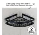 LIVINA HOME Duschablage ohne Bohren, Duschablage zum Hängen, Duschkorb Eck in Schwarz, 2-tlg., Eck Badregal, Duschregal, Duschzubehör, Badezimmerorganizer, +4 Haken Bild 1