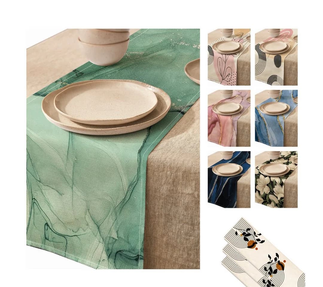 LIVINA HOME Tischläufer Premium Tischdecke abwaschbar, Tischband, moderne Leinenoptik Decke, Tischtuch, Gartentischdecke, Tafeltuch, Valentinstag Geschenk - Bild 2