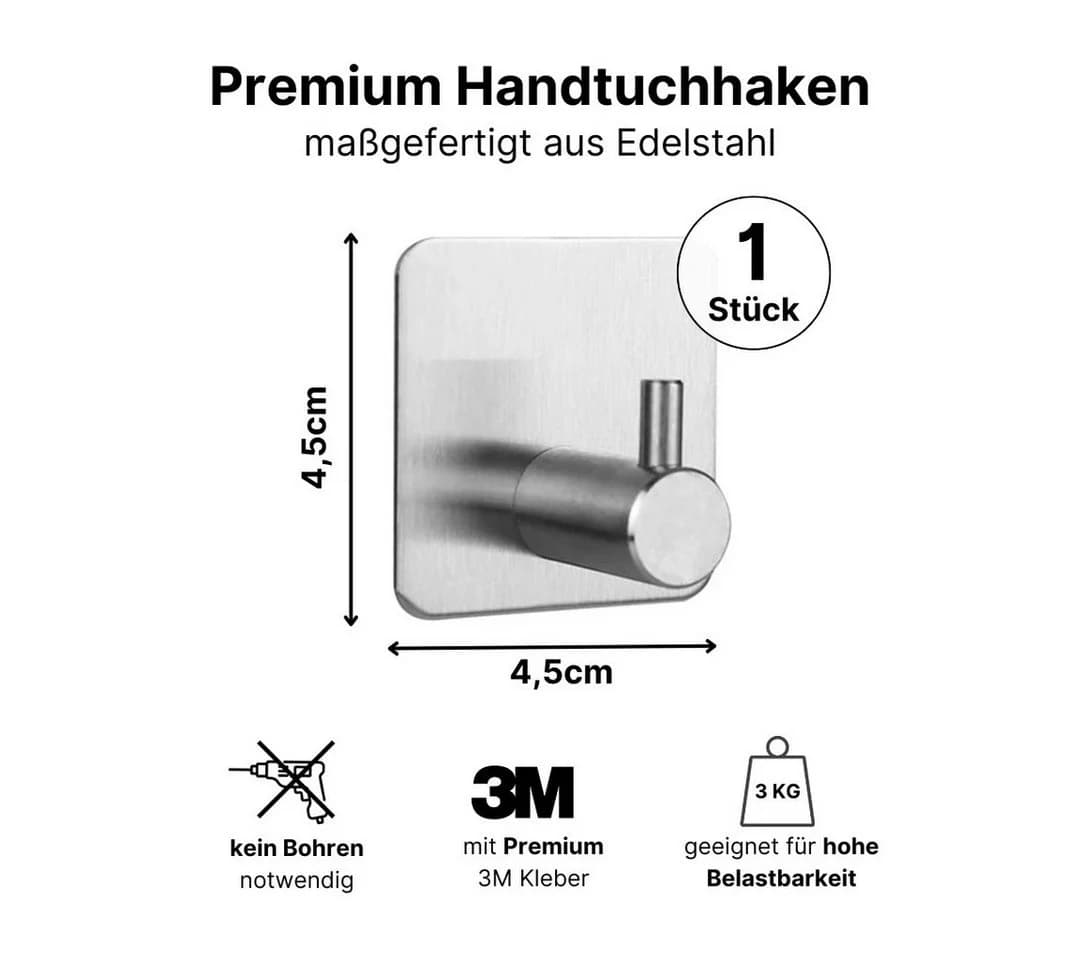 LIVINA HOME Handtuchhaken selbstklebend Edelstahl silber