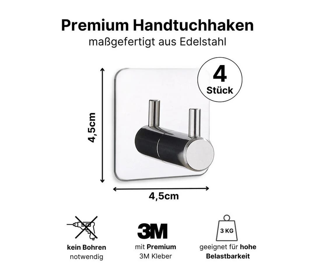 LIVINA HOME Handtuchhaken selbstklebend Edelstahl