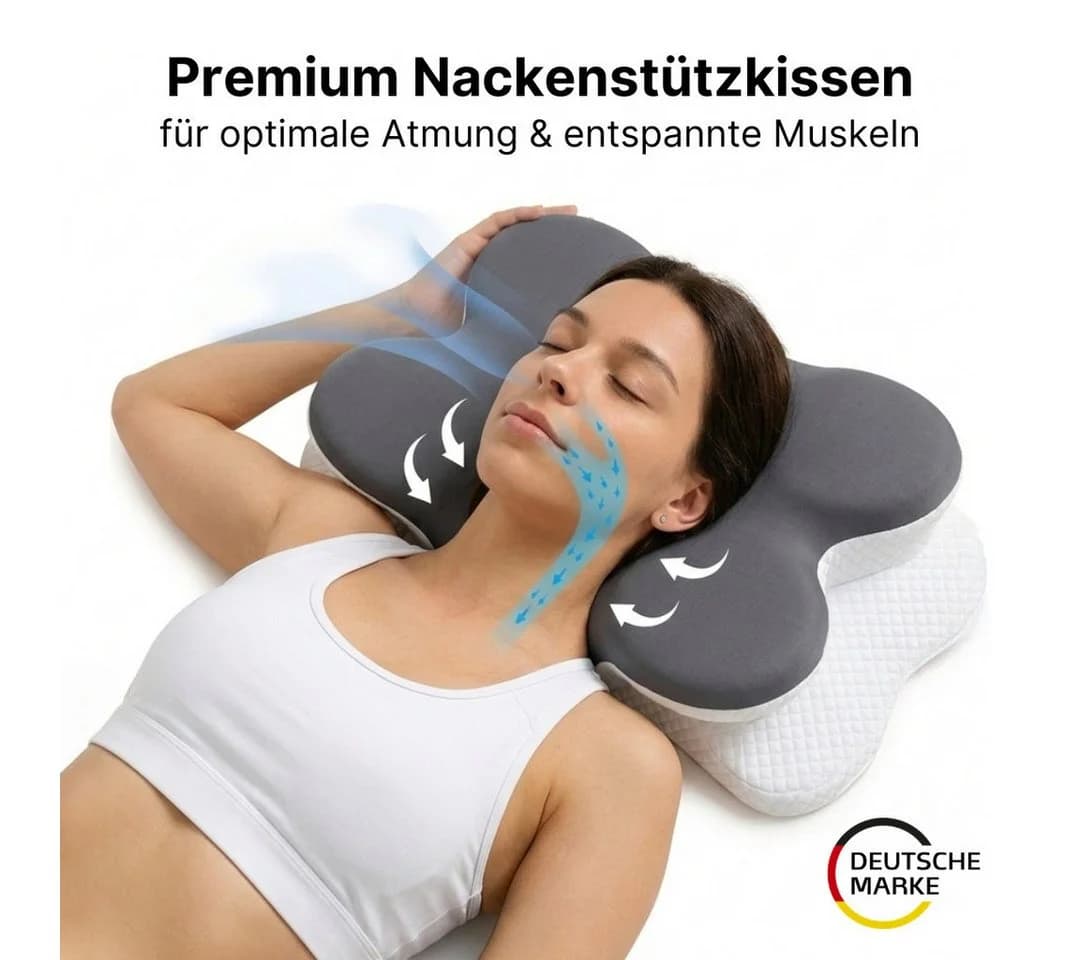 LIVINA HOME Nackenstützkissen Premium Memory Foam Grau Orthopädisch