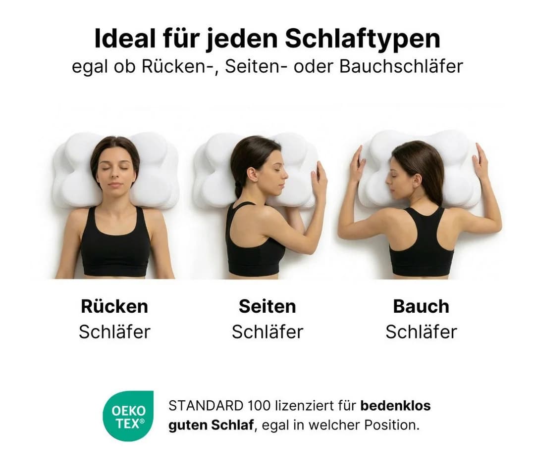 LIVINA HOME Nackenstützkissen Premium Memory Foam Grau Orthopädisch - Bild 4