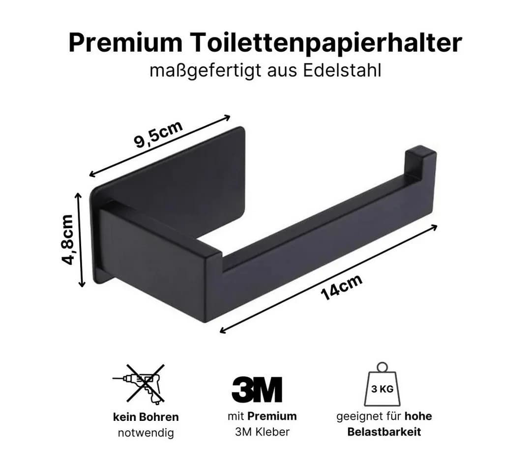 LIVINA HOME Handtuchhaken & Toilettenpapierhalter Set Schwarz Edelstahl - Bild 5