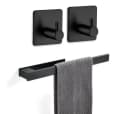 LIVINA HOME Handtuchhaken Set Schwarz Selbstklebend Edelstahl Bild 2