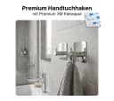 LIVINA HOME Handtuchhaken & Halter Set Edelstahl Selbstklebend Silber Bild 1