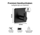 LIVINA HOME Handtuchhaken Set Schwarz Selbstklebend Edelstahl Bild 3