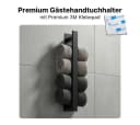 LIVINA HOME Handtuchhaken Set Schwarz Selbstklebend Edelstahl Bild 4