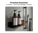 LIVINA HOME Handtuchhaken Set mit Duschablage selbstklebend Schwarz Bild 1