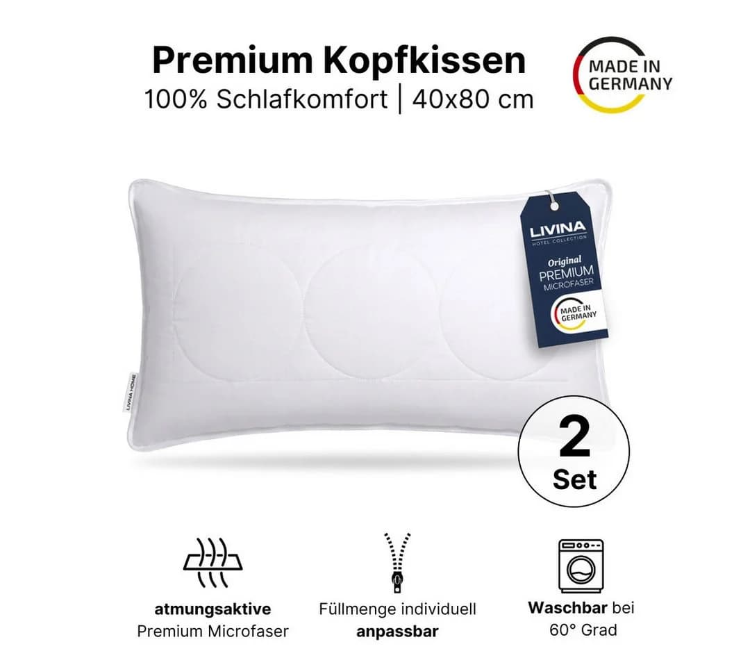 LIVINA HOME Kopfkissen Premium Microfaser Hotelqualität