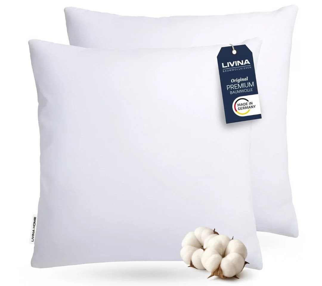 LIVINA HOME Premium Baumwollkissen mit Microfaser-Füllung - Bild 2
