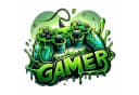 nikima Wandtattoo Gamer Controller Grün Graffiti-Stil PVC-Folie Bild 2