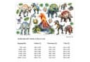 nikima Wandtattoo Dinosaurier mit Vulkan Bunt PVC-Folie Bild 1