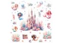 nikima Wandtattoo Meerjungfrauen Unterwasserschloss PVC-Folie Bild 2