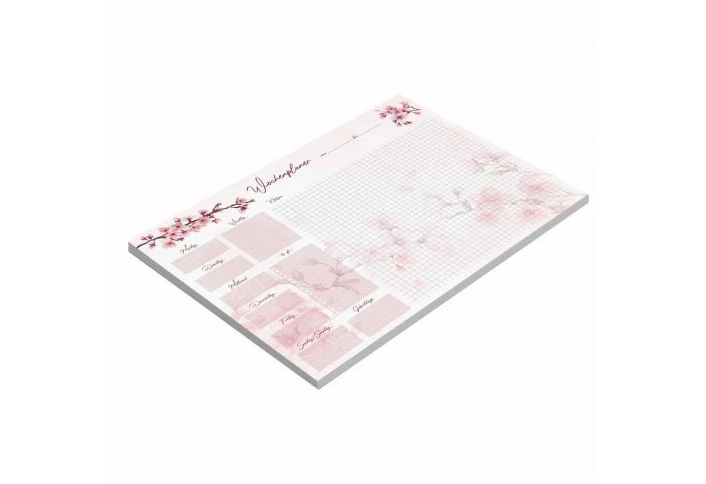 nikima Schreibtischunterlage A3 Kirschblüte Rosa mit Wochenplaner - Bild 4