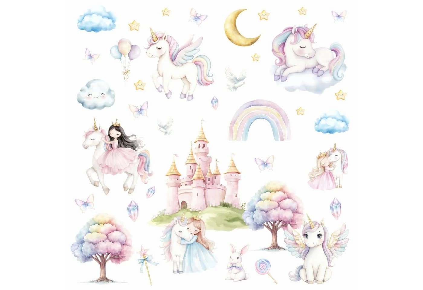 nikima Wandtattoo Einhorn Schloss Prinzessin - Bild 2