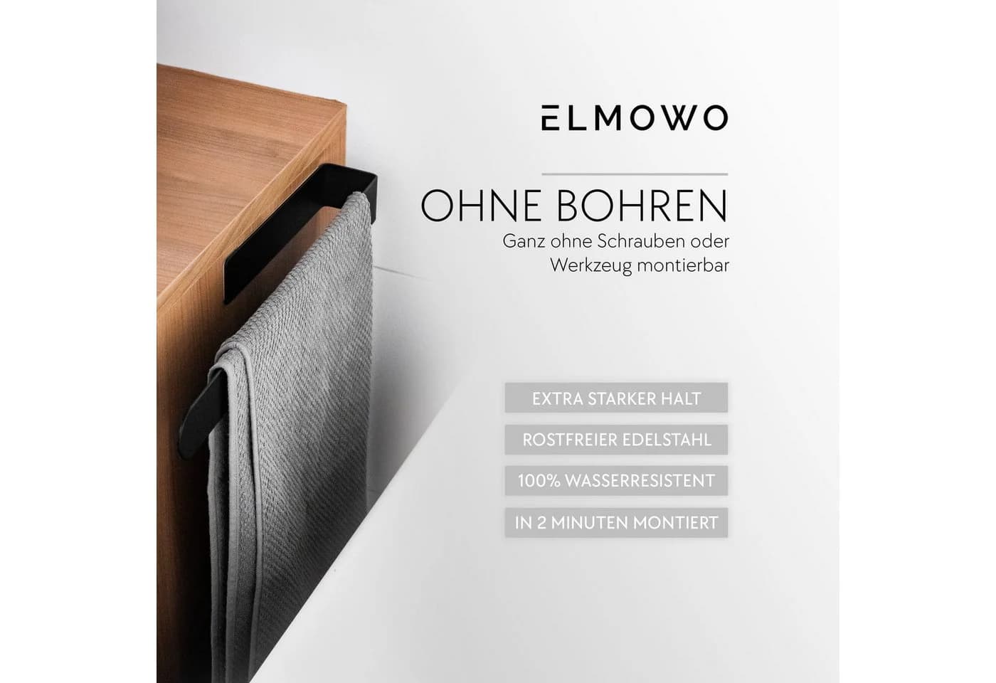 ELMOWO Handtuchhalter Edelstahl selbstklebend